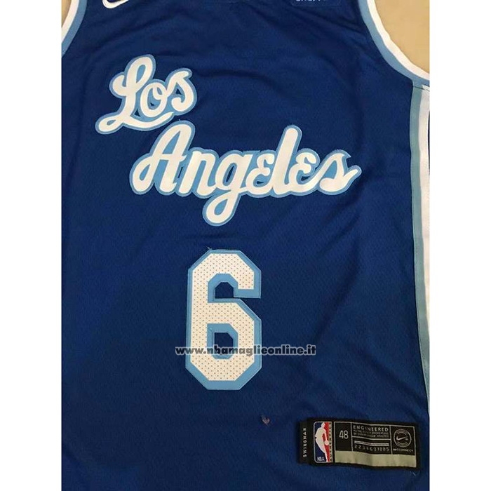 Maglia Los Angeles Lakers LeBron James #6 Classic 2021-22 Blu